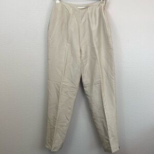 Vintage Madison Studio 100% Silk Khaki Dress Pants Size 8